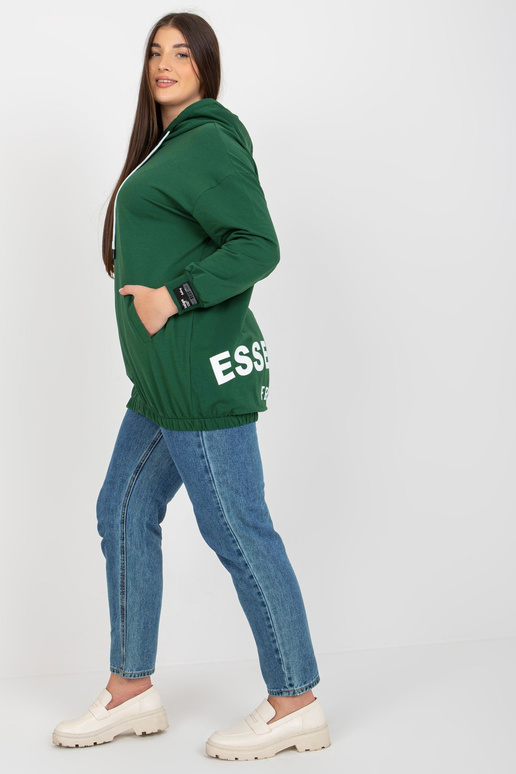 Tumši zaļš liela izmēra džemperis ar...