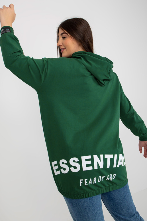 Tumši zaļš liela izmēra džemperis ar...