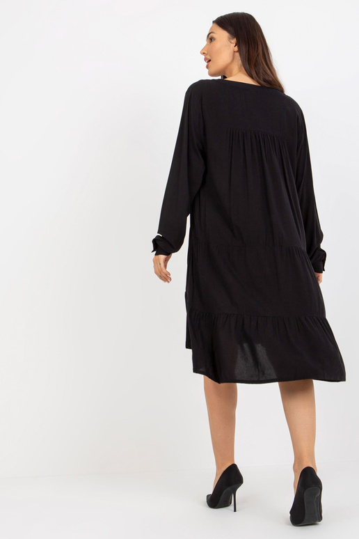 Czarna boho sukienka z falbaną i...