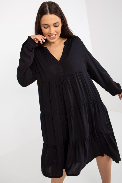 Czarna boho sukienka z falbaną i...