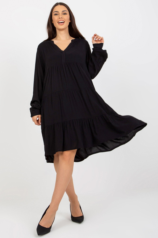 Czarna boho sukienka z falbaną i...