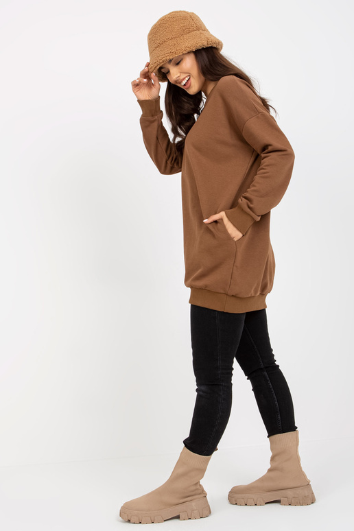 Braunes langes Džemperis ar Taschen