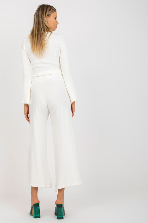 Ecru sieviešu trikotāžas bikses ar...