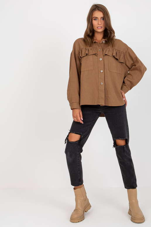 Brūns kokvilnas viena izmēra krekls...