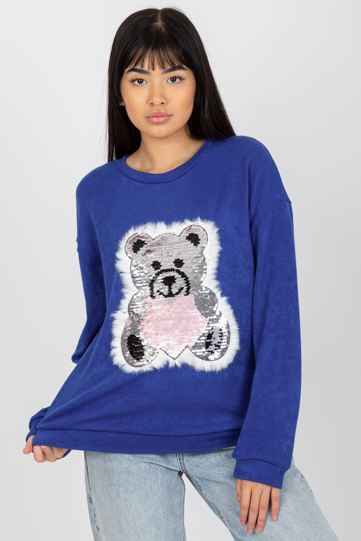 Tumši zils klasisks džemperis ar...