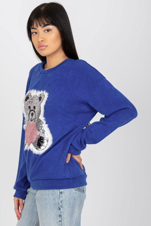 Tumši zils klasisks džemperis ar...