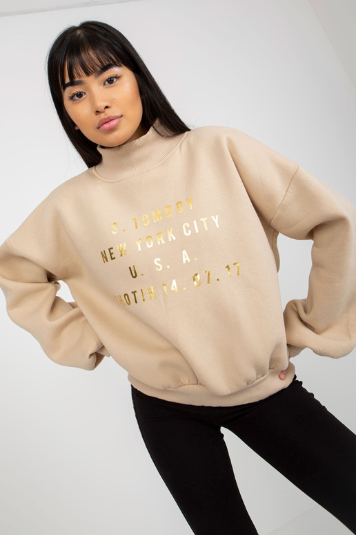 Bēšs sporta krekls ar uzrakstiem un...