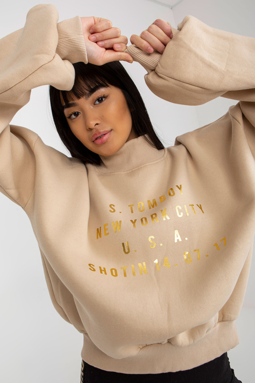 Bēšs sporta krekls ar uzrakstiem un...