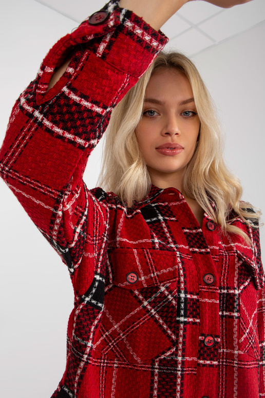 Sarkanrūtains virskrekls ar pogas...