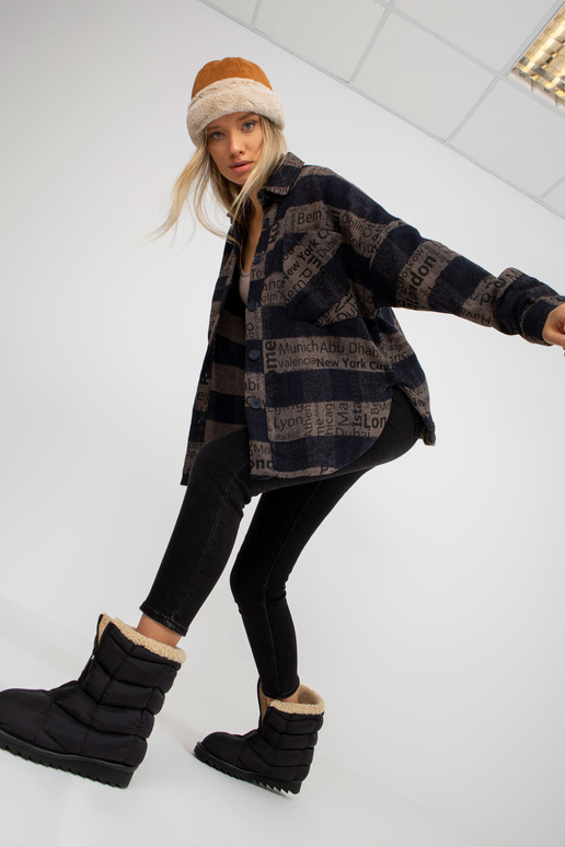 Tumši zils un tumši pelēks rūtains...