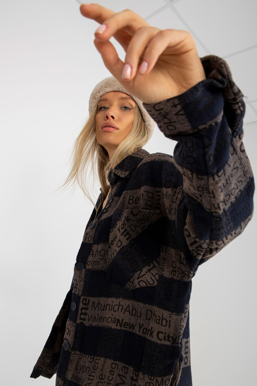 Tumši zils un tumši pelēks rūtains...