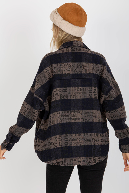 Tumši zils un tumši pelēks rūtains...