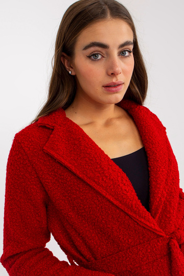 Sarkans plīša maksi mētelis... 2