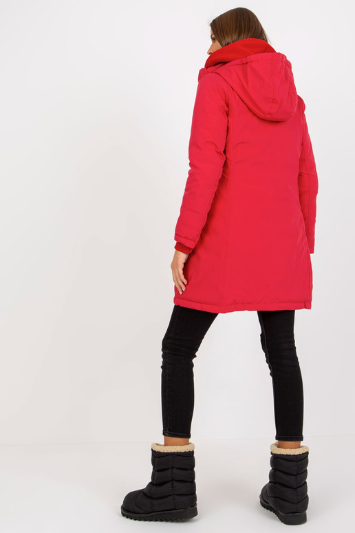 Rote doppelseitige übergangsjacke mit... Rote doppelseitige übergangsjacke mit...