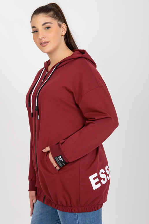 Bordo liela izmēra sporta krekls ar... Bordo liela izmēra sporta krekls ar...