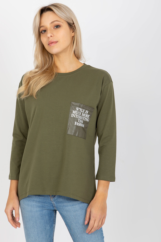 Khaki krāsas kokvilnas ikdienas blūze...