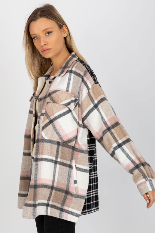 Rūtains krekls ar kabatām un pogu...