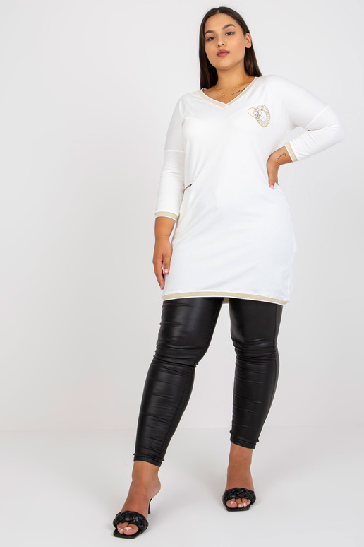 Balta kokvilnas liela izmēra tunika...