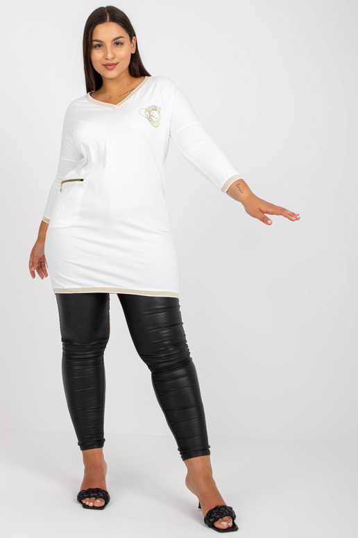 Balta kokvilnas liela izmēra tunika...