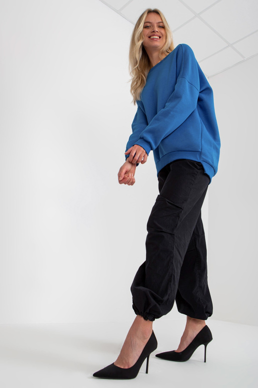 Tumši zils pamata kokvilnas džemperis Tumši zils pamata kokvilnas džemperis