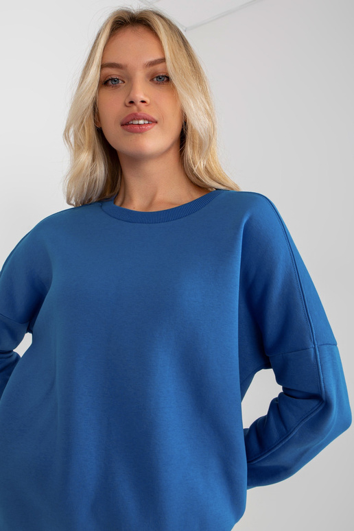 Tumši zils pamata kokvilnas džemperis Tumši zils pamata kokvilnas džemperis