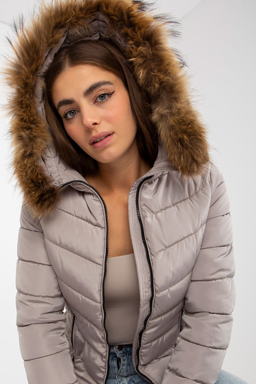 Tumši bēša sieviešu pārejas jaka ar...