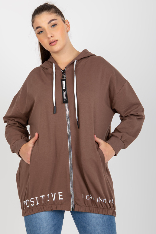 Brūns liela izmēra sporta krekls ar...