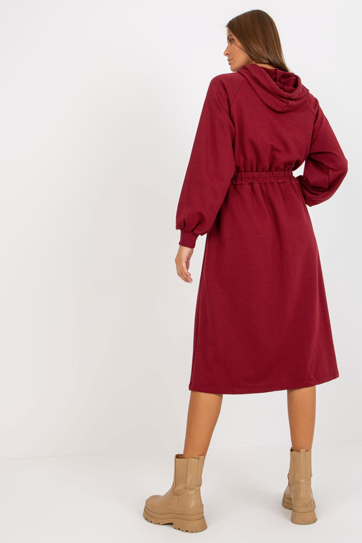 Burgunderfarbenes Sweatshirtkleid ar...