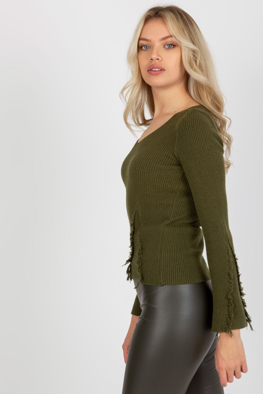 Klasisks haki krāsas rievotu...