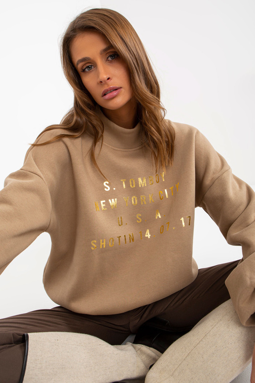 Dunkelbeiges džemperis ar apdruku un...