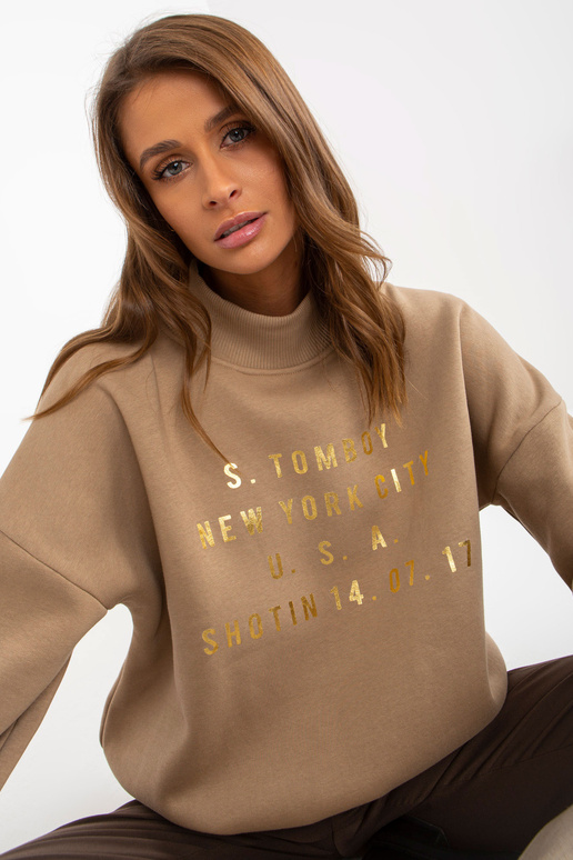 Dunkelbeiges džemperis ar apdruku un...