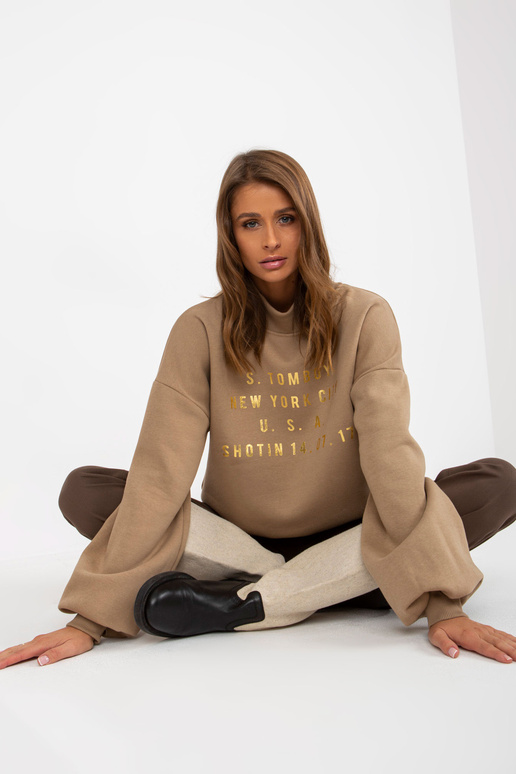 Dunkelbeiges džemperis ar apdruku un...