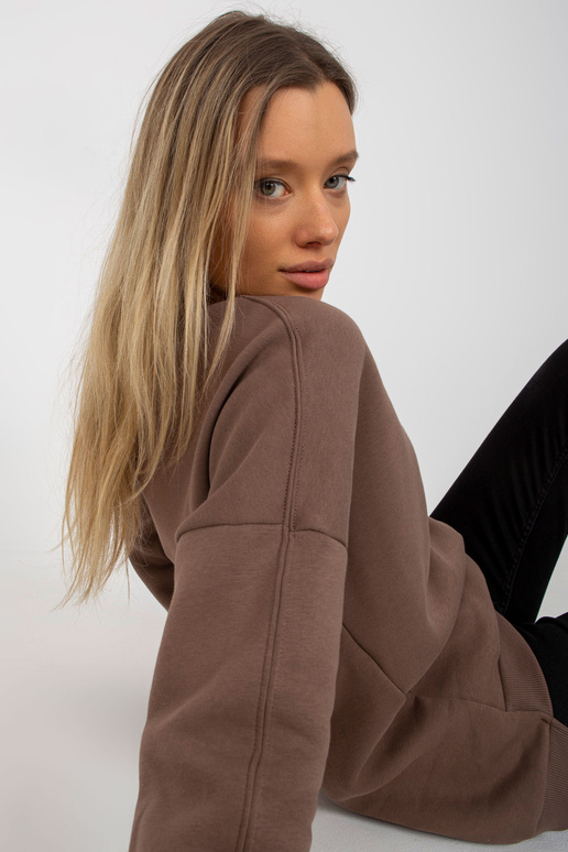 Brūns pamata sporta krekls ar apaļu...