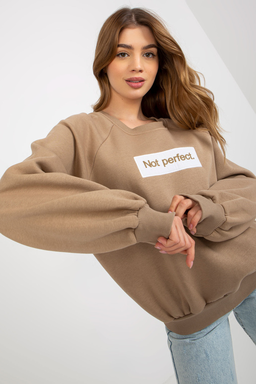 Tumši bēšs džemperis bez kapuces ar...