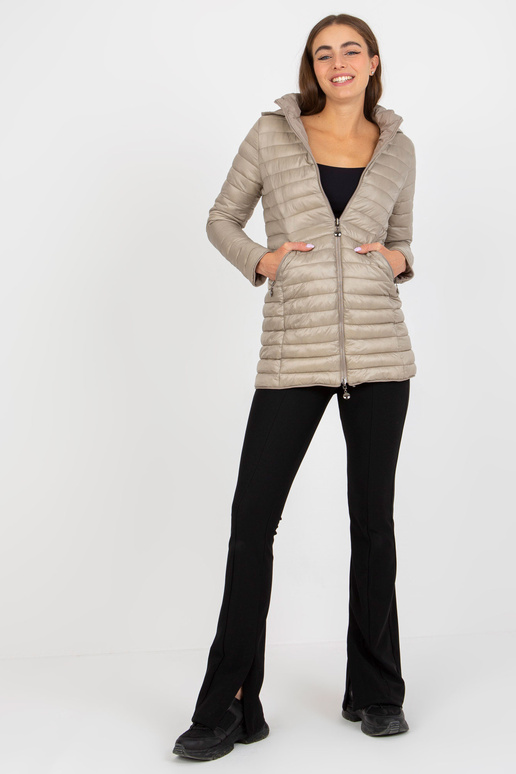 Tumši bēša divpusēja pārejas jaka ar...