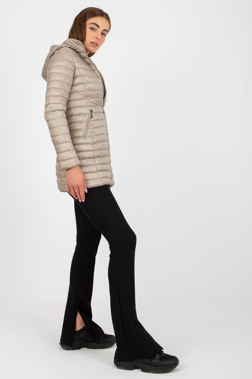 Tumši bēša divpusēja pārejas jaka ar...