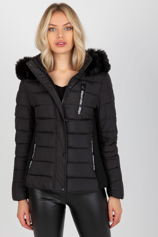 Melna stepēta pārejas jaka ar...