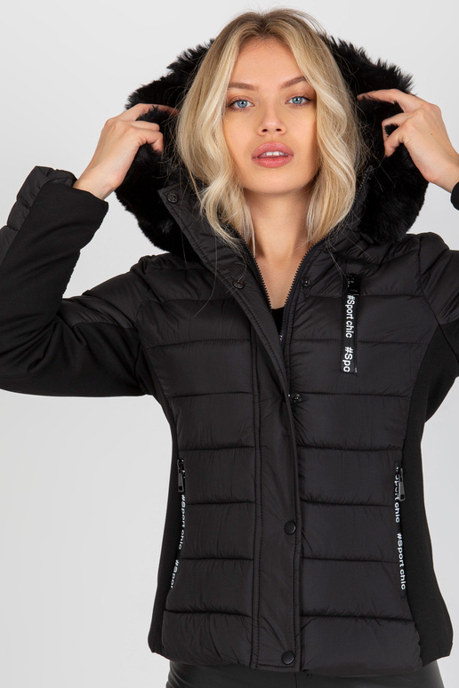 Melna stepēta pārejas jaka ar...