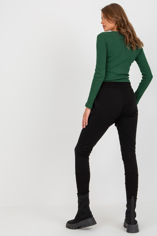 Melnas sieviešu sporta bikses ar...