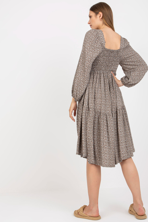 Bēša midi kleita ar viskozes apdruku...