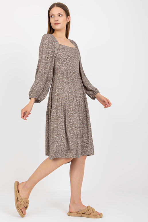 Bēša midi kleita ar viskozes apdruku...