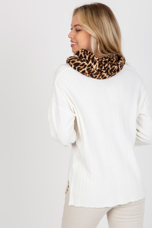 Tumši bēša sieviešu šalle ar leoparda...