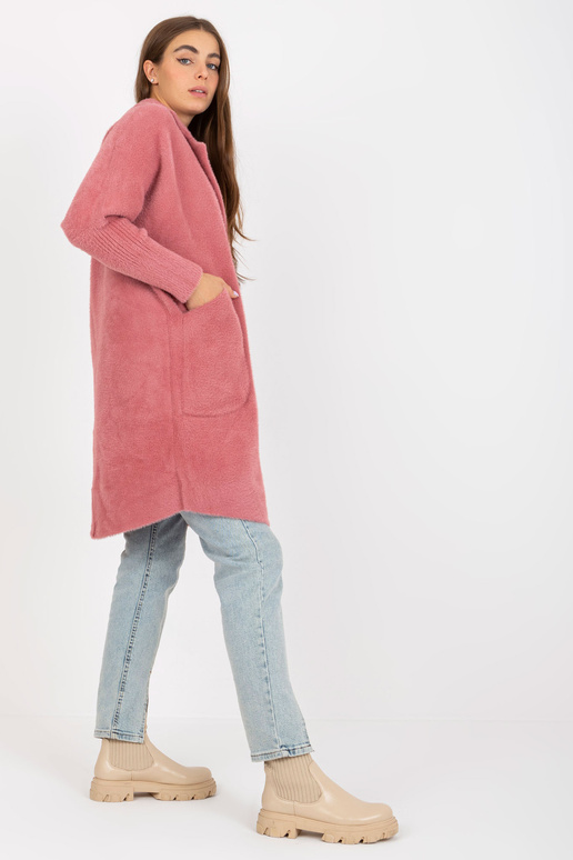 Netīri rozā sieviešu alpakas mētelis...