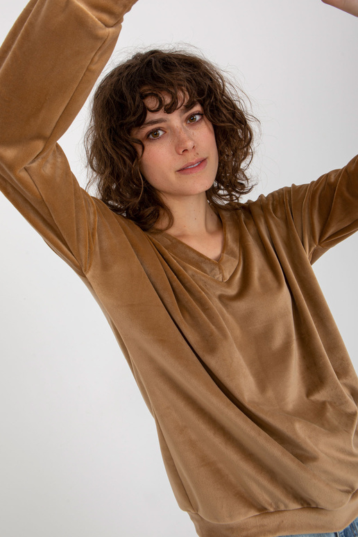 Kamieļu velūra džemperis bez kapuces...