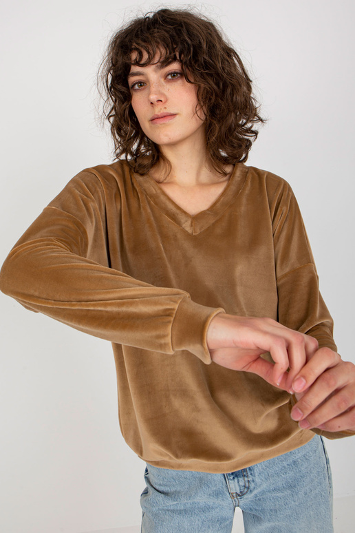 Kamieļu velūra džemperis bez kapuces...