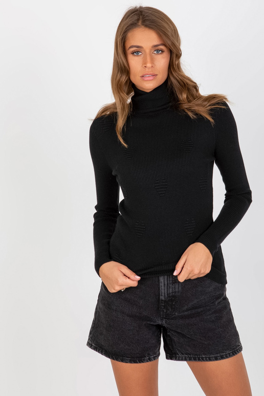 Melns pieguļošs svītrains džemperis...