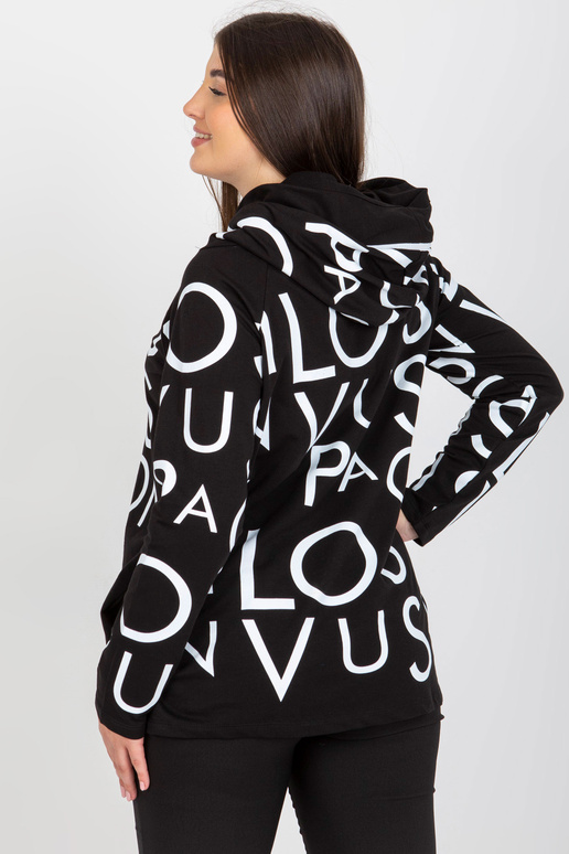 Melns sieviešu lielizmēra kapucis ar...