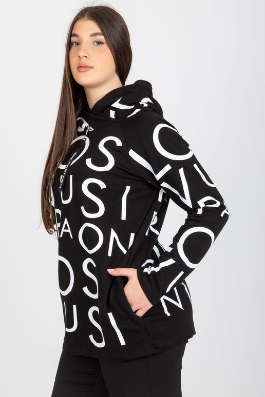 Melns sieviešu lielizmēra kapucis ar...