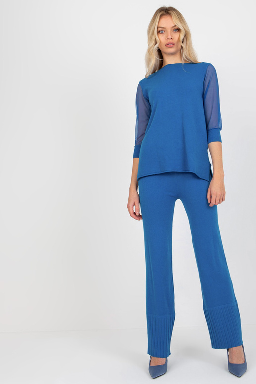 Tumši zils klasisks džemperis ar...