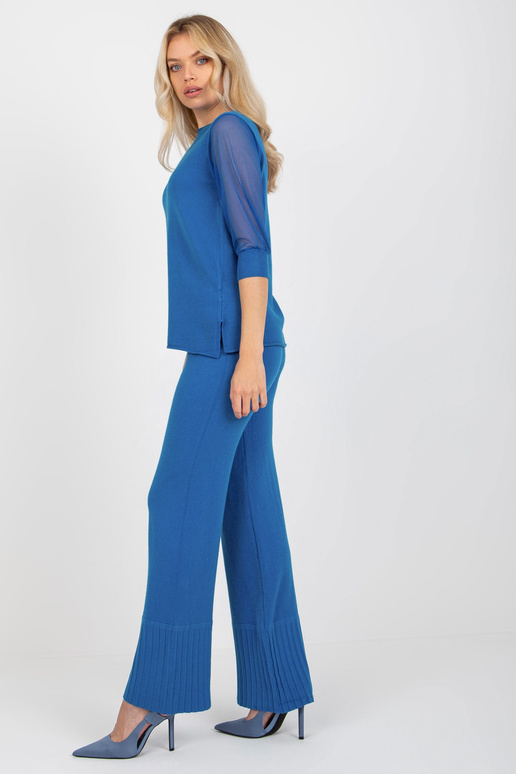 Tumši zils klasisks džemperis ar...